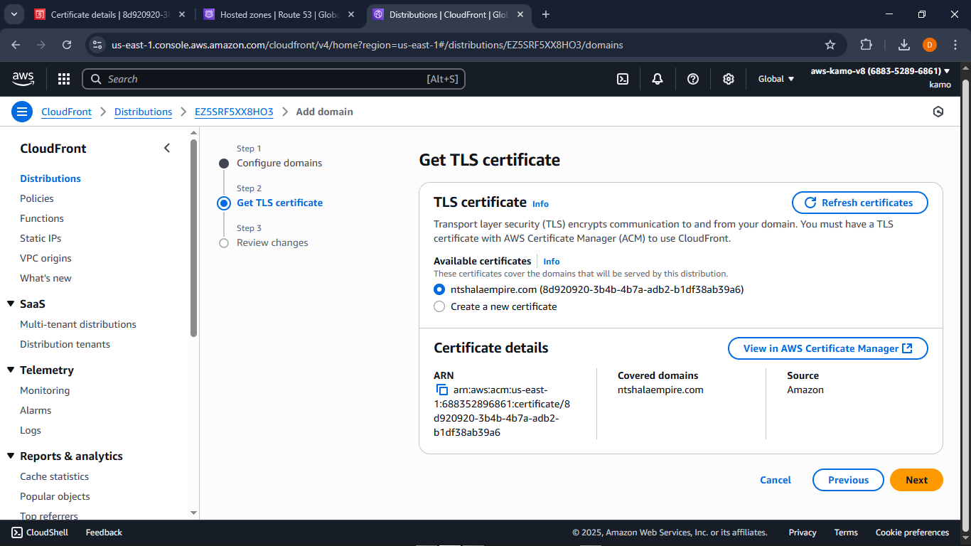 SSL Certifacte (ACM)